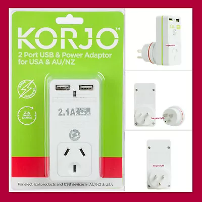$39.99 • Buy LENCENT Travel Adapter W/2 Outlets USB For AU To USA Canada&AUS US Plug Adapter