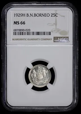 1929-H British North Borneo 25c NGC MS 66 • $550