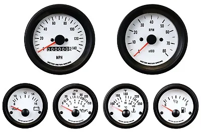 MOTOR METER RACING VD 6 Gauge Set Mechanical Speedometer MPH °F PSI 85mm 52mm • $193.04