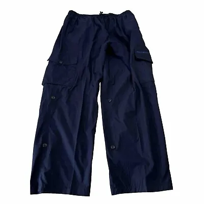 Ralph Lauren Polo Sport Vintage Men Cargo Parachute Pants Baggy Military Blue XL • $120
