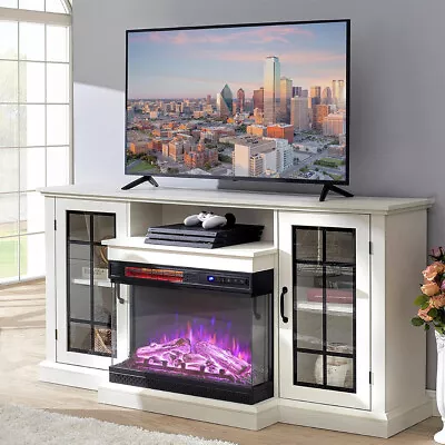 Electric Fireplace Heater Insert Fire Log Stove LivingRoom TV Stand Unit Cabinet • £369.95