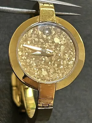 25MM Movado Ladies Gold Steel Quartz Bangle No Box Authentic • $125