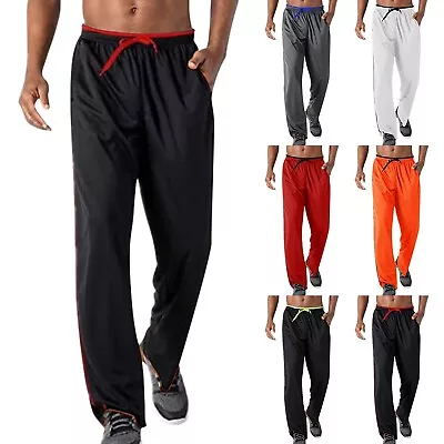 Men's Zipper Pockets Jogger Sweatpants  Breathable Running  Mesh Pants • $14.67