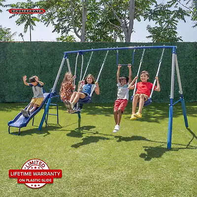 Arcadia Metal Swing Set With Trapeze 2 Person Glider Swing And Lifetime  • $164