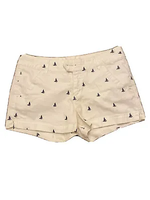 Freestyle Revolution White & Navy Blue Nautical Whales Embroidery Shorts Size 6 • $11.98