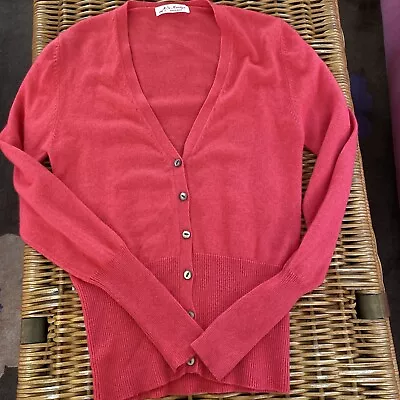 Marilyn Moore Cashmere Silk Cardigan XS Coral NEW • £40