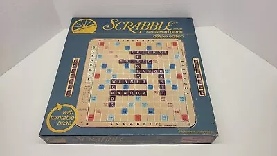 Vintage 1982 Scrabble Deluxe Edition Turntable Crossword Game #71 Burgundy Tiles • $25.50