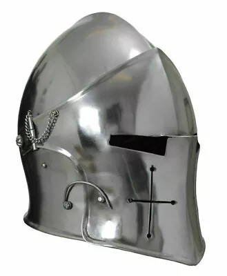 Christmas SCA LARP Medieval Helmet 18 Ga Warrior Costume Full Steel Helmet • $79.99
