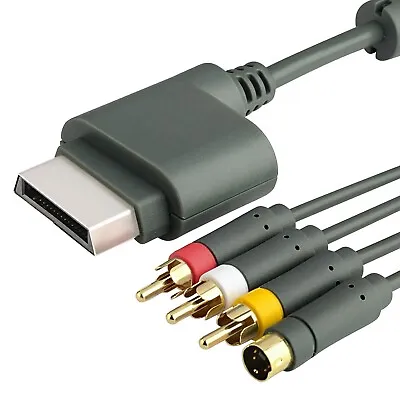 NEW S Video Composite AV RCA Cable Cord For Microsoft Xbox360 TV Game • $11.99