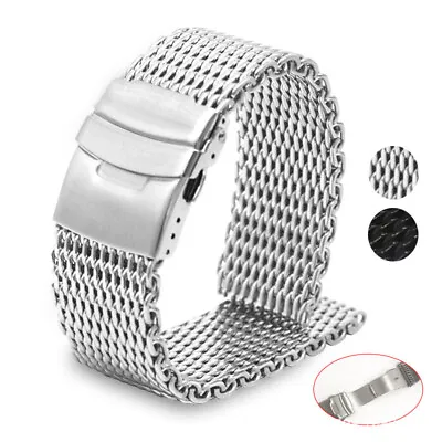 High Quality Thicked Milanese Stainless Steel Watch Strap Mens Mesh Band 20/22mm • £17.88