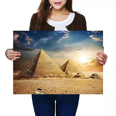 A2 | Pyramid Egypt Giza Pharaoh Sunset Size A2 Poster Print Photo Art Gift #8472 • £12.99