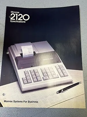 Vintage 1984 Litton Monroe 2120 Calculator Adding Machine Dealer Spec Sheet • $16