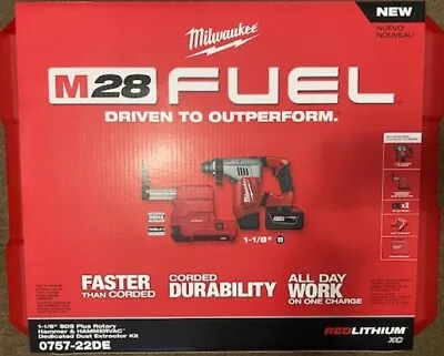 Milwaukee 0757-22DE FUEL 28V 1-1/8 In. SDS Plus Rotary Hammer W/ Dust Extractor • $500