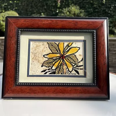 Rare Hawaii Maui Artist Fred Lorenzo Framed Original Art   Plumria Flower  • $300