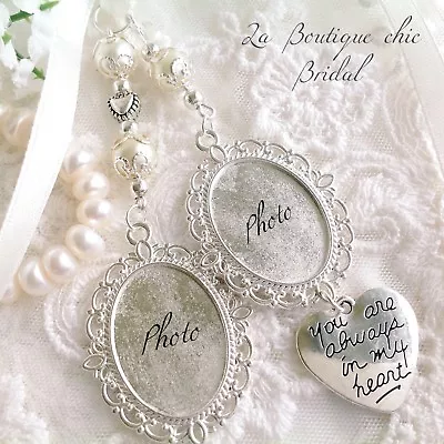 £5.99 • Buy Stunning Double Bridal Bouquet Photo Frame Memory Charm,bride,Wedding,Gift