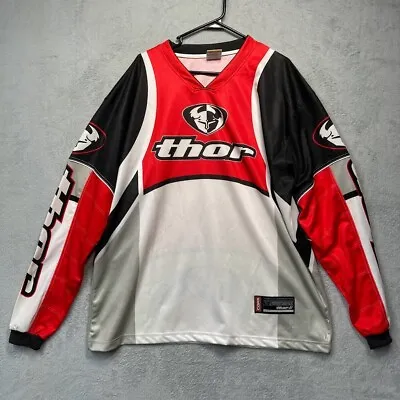 Thor Motorcycle Jersey Shirt Men's XXL Red Long Sleeve Motocross Supercross • $19.99