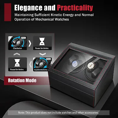 4+6 Automatic Rotation Watch Winder Storage Case Watch Display Carbon Fiber Box • $67.45