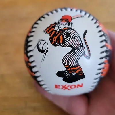 Exxon Oil Gas Promotional Tiger Baseball Black Orange Striped • $13.69