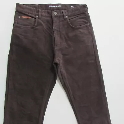 Rodd & Gunn Pants W32 L33 Relaxed Tapered Brown Moleskin Mens • $26.06