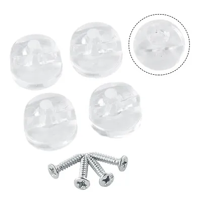 4x Mirror Wall Clips Fixing Kit Frameless Clips Glass Bracket Mounting Hanging • £3