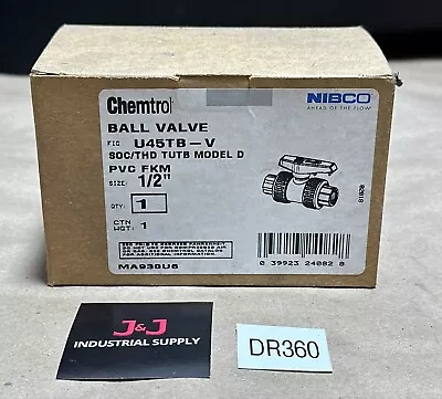 BRAND NEW - NIBCO Chemtrol Ball Valve U45TB-V SOC/THD TUTB Model D PVC FKM 1/2” • $50