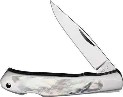 Moki Lockback Smooth White MOP Folding VG-10 Steel Pocket Knife 610E • $259.85