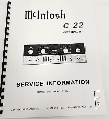 McIntosh C22 Service Information • $22