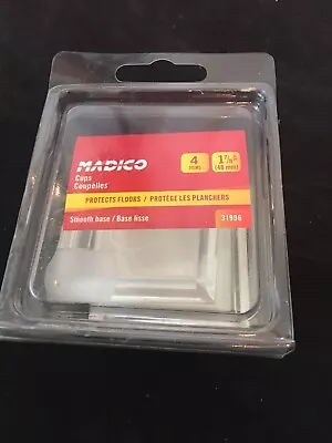 £4.67 • Buy NOS Set Of 4 Clear Square Furniture Cups 1-7/8” Floor Protectors NIB Madico