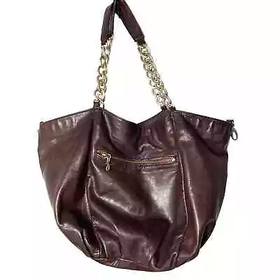 Lauren Conrad X Linea Pelle Brown Leather Shoulder Bag Gold Hardware • $20