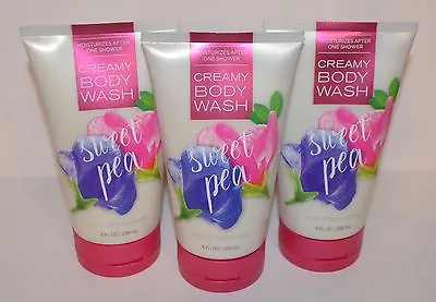 $39.95 • Buy Lot Of 3 Bath Body Works Sweet Pea Creamy Body Wash Shower Gel 8 Oz Moisturizing