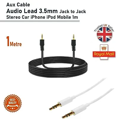 AUX Headphone Extension Cable 3.5mm Jack Male Audio Lead Earphone • £1.99