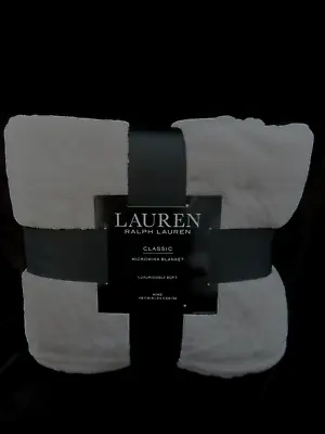 RALPH LAUREN Throw Microfiber Blanket 108/90 Micromink Logo KING Size LT GRAY • $55