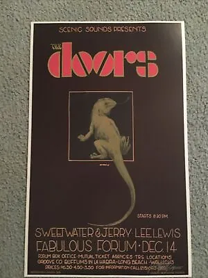 $19 • Buy The Doors LA Forum Concert Poster 1968 2nd Print Jerry Lee Lewis Masse