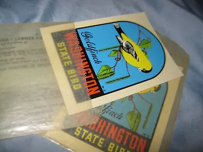 Vintage Washington State Bird Goldfinch Souvenir Travel Decal Lindgren-turner • $8.99