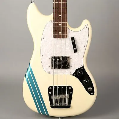 $1725 • Buy Fender Pawn Shop Mustang Bass - 2013 - White W/Competition Stripe