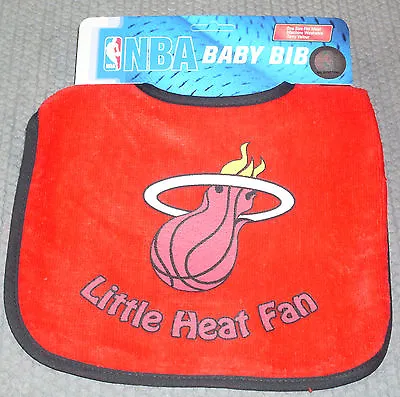 NBA Little Miami Heat Fan Baby Bib Red W/Black Trim By WinCraft • $12.99