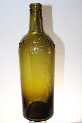 $37.19 • Buy Rutherford  & Kay Whiskey  Bottle 3 Piece Mold Blown 10 1/2'' Black Glass
