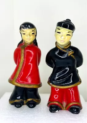 A Universal Original Set Of 2 Chalkware Sculptures Vintage 1950s Figurine Asian • $28