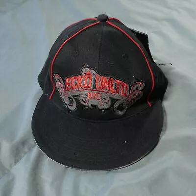 Ecko Hat Cap Fitted 7 1/4 Unltd Black Red Rhino Logo Men Spell Out Outdoor • $16.99