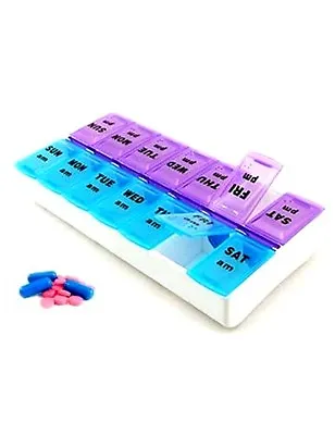 7 Day Pill Box Medicine Tablet Dispenser Organizer Weekly Storage Case For AM PM • £3.49