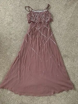 UK Size Ladies Size 4 Petite Mink Cami Maxi Prom Evening Occasion Dress • £50
