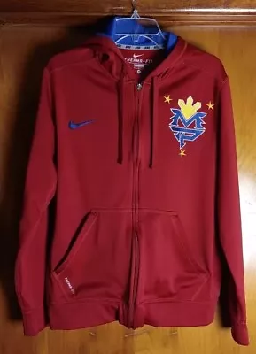 Nike Manny Pacquiao Jacket Medium Boxing Red Pac Man Dri Fit Full Zip Hoody • $89.99