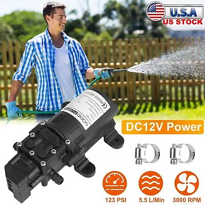 $19.28 • Buy 12V High Pressure Water Pump 123PSI Self Priming Sprayer Diaphragm Auto Switch