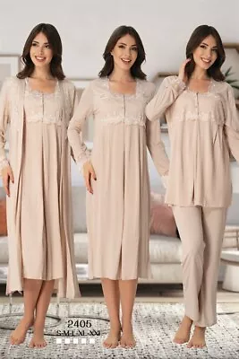 £82.10 • Buy LohusaHamile 2405 Maternity Pajamas Labor Nursing Delivery Hospital Gown Wt Robe