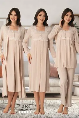 LohusaHamile 2405 Maternity Pajamas Labor Nursing Delivery Hospital Gown Wt Robe • £80.65