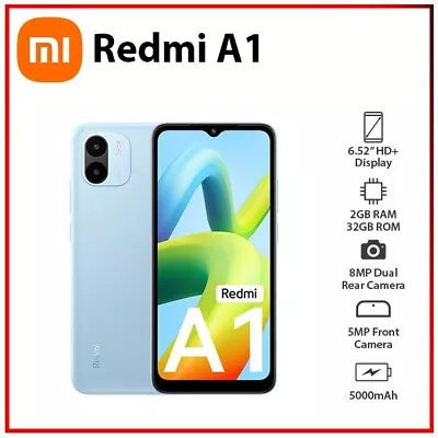 $155 • Buy (New&Unlocked) Xiaomi Redmi A1 2GB+32GB BLUE Dual SIM Android Mobile Phone AU