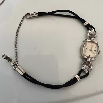 Vintage 14k White Gold & Diamond Longines Cocktail Ladies Watch Running • $449