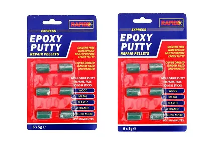 2 X Epoxy Putty Multipurpose Repair Pellet Wood Metal Ceramic Plastic Waterproof • $10.15