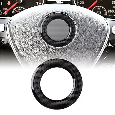 Real Carbon Fiber Steering Wheel Emblem Ring Trim Fits 10-14 Golf 6 MK6 GTI R • $20