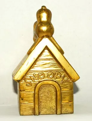 Vintage Snoopy Dog House Metal Coin Bank-1958 Leonard SilverPlate-Free S/H • $24.75